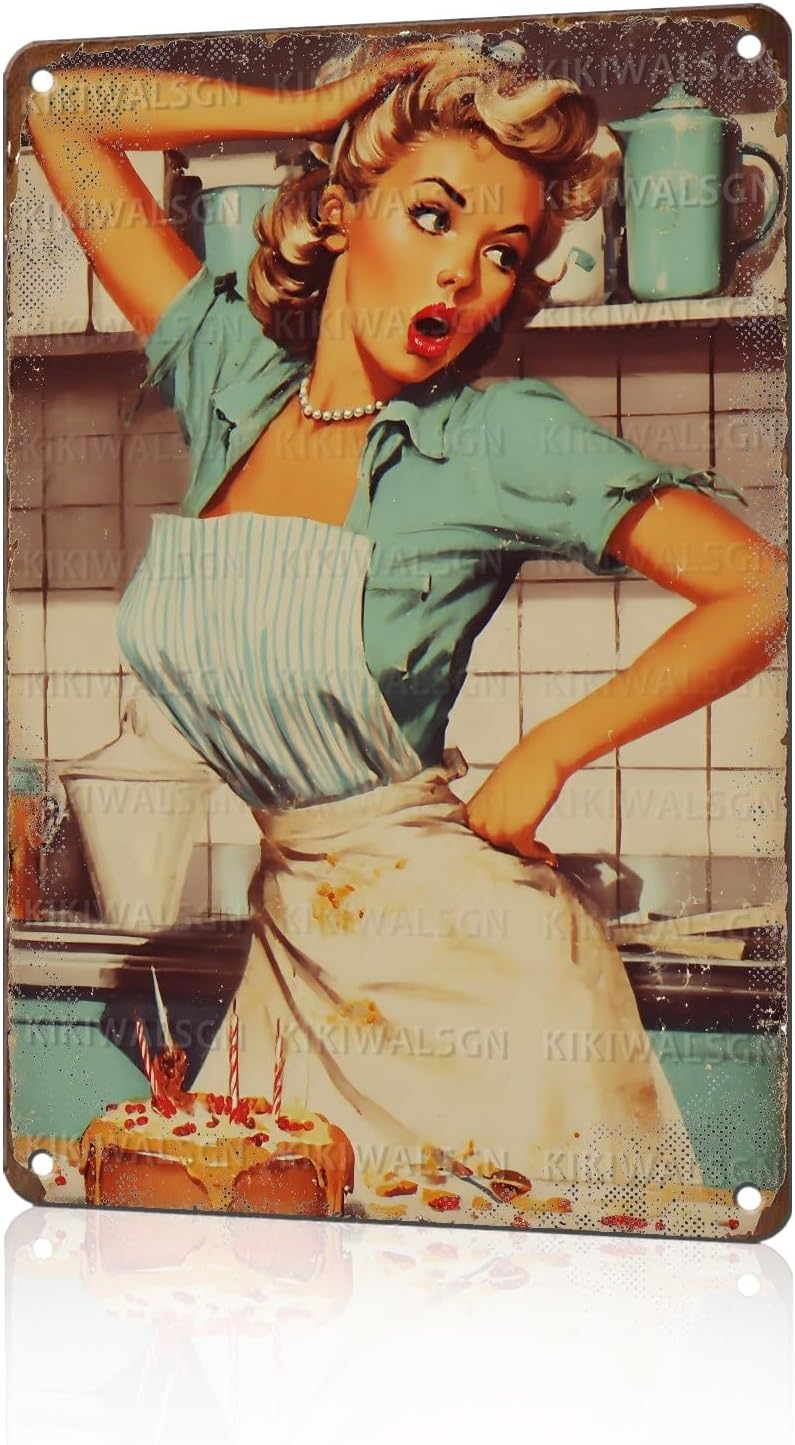 Kitchen Baker - KIKIWALSGN 50S Funny Kitchen Wall Art