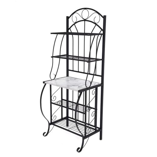 Kitchen Baker - Five-Tier Black Metal Baker’s Rack With
