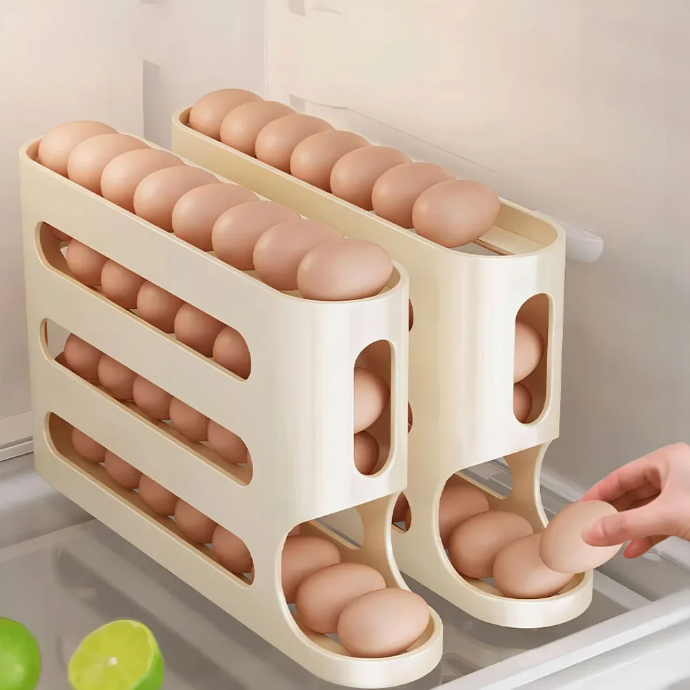 4 Layers Automatic Rolling Egg - Kitchen Baking Tray Storage reseña y precio