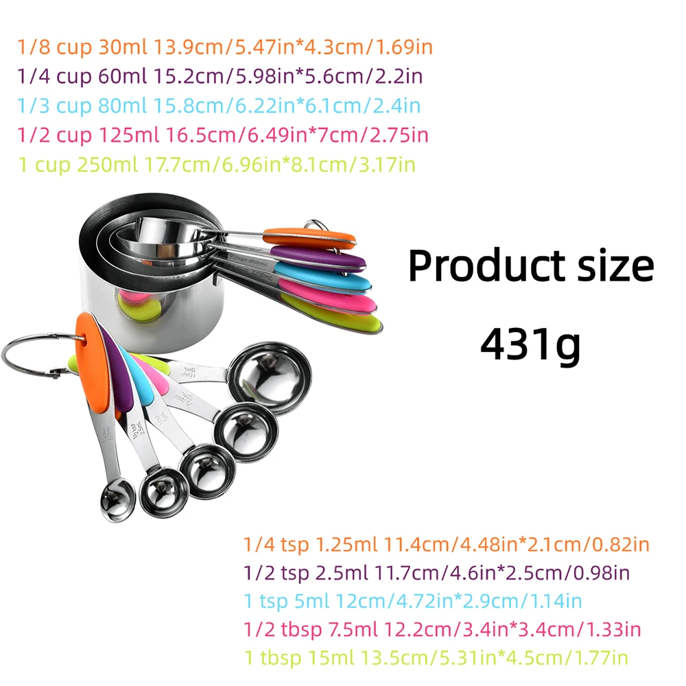 5/10Pcs Stainless Steel Measur - Kitchen Q reseña y precio