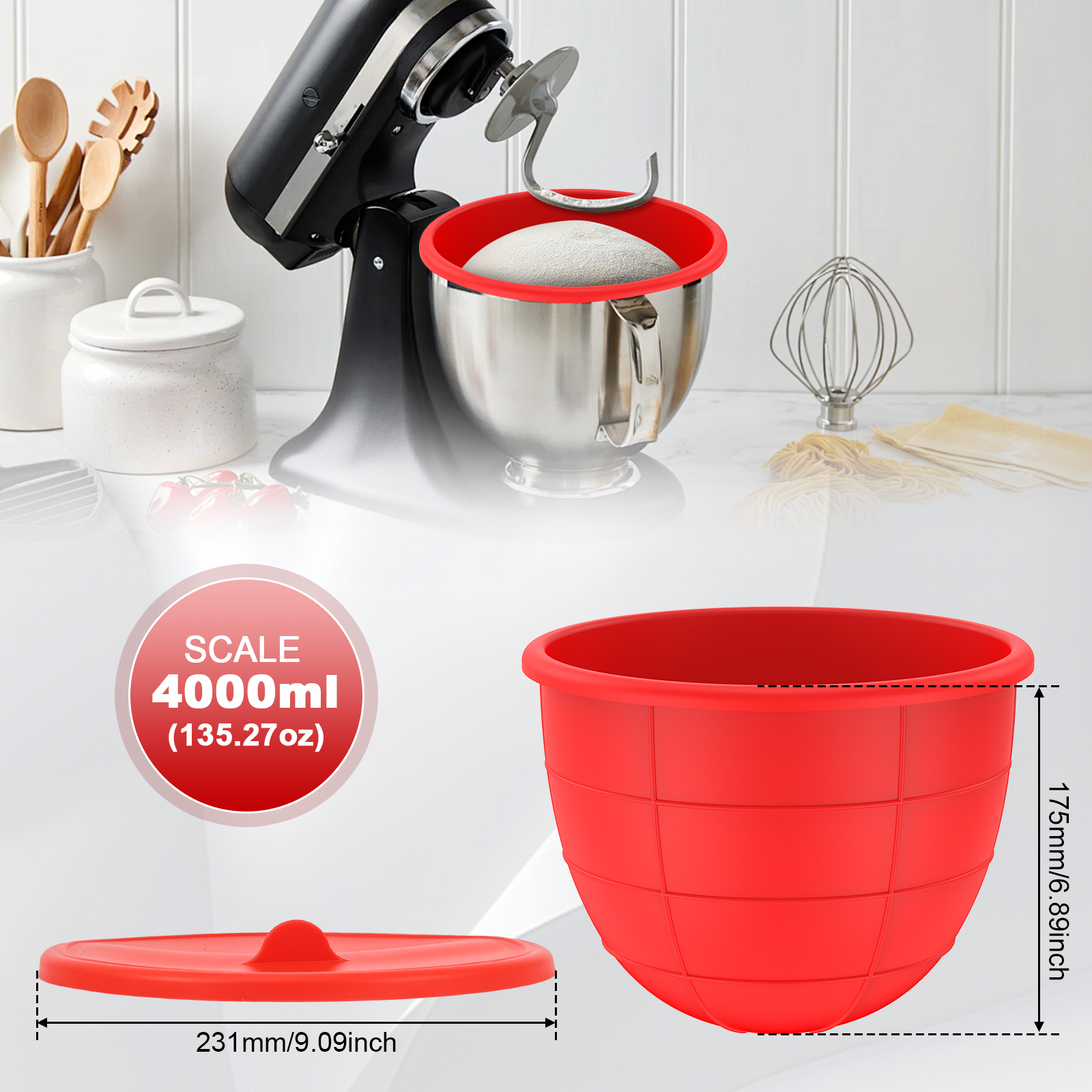 3 Pcs Kitchen Silicone Bowl In - Kitchen Aid Baking Lid reseña y precio