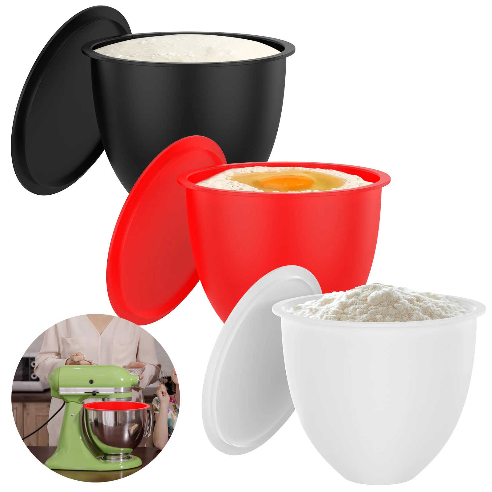 3Pcs Silicone Bowl With Lids I - Kitchen Aid Baking Lid reseña y precio