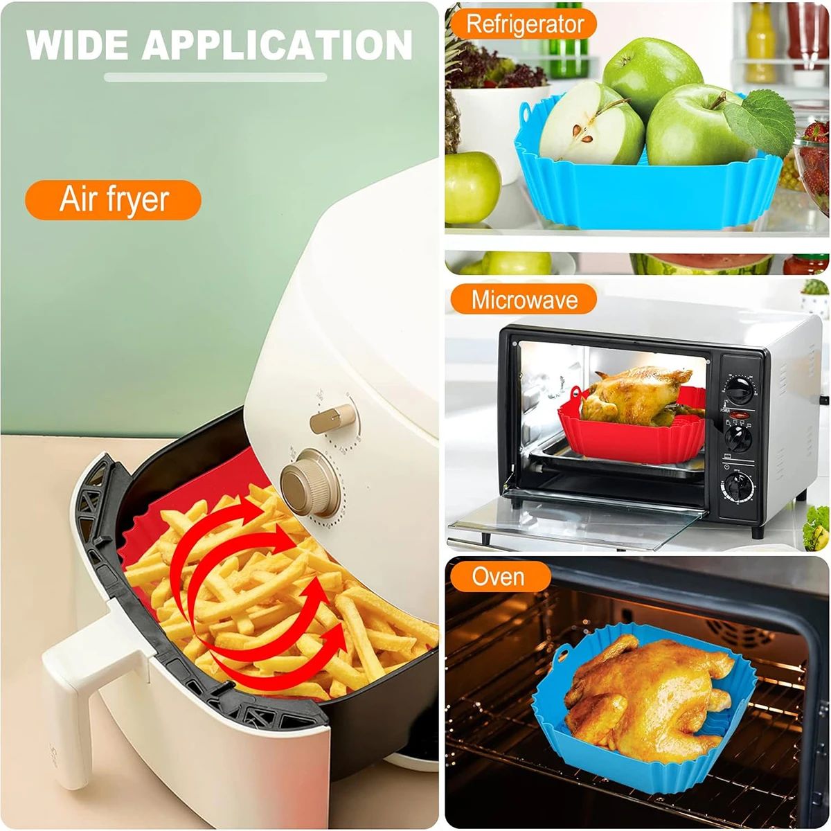 Air Fryer Silicone Liners Pot  - Kitchen Baking Gadgets reseña y precio