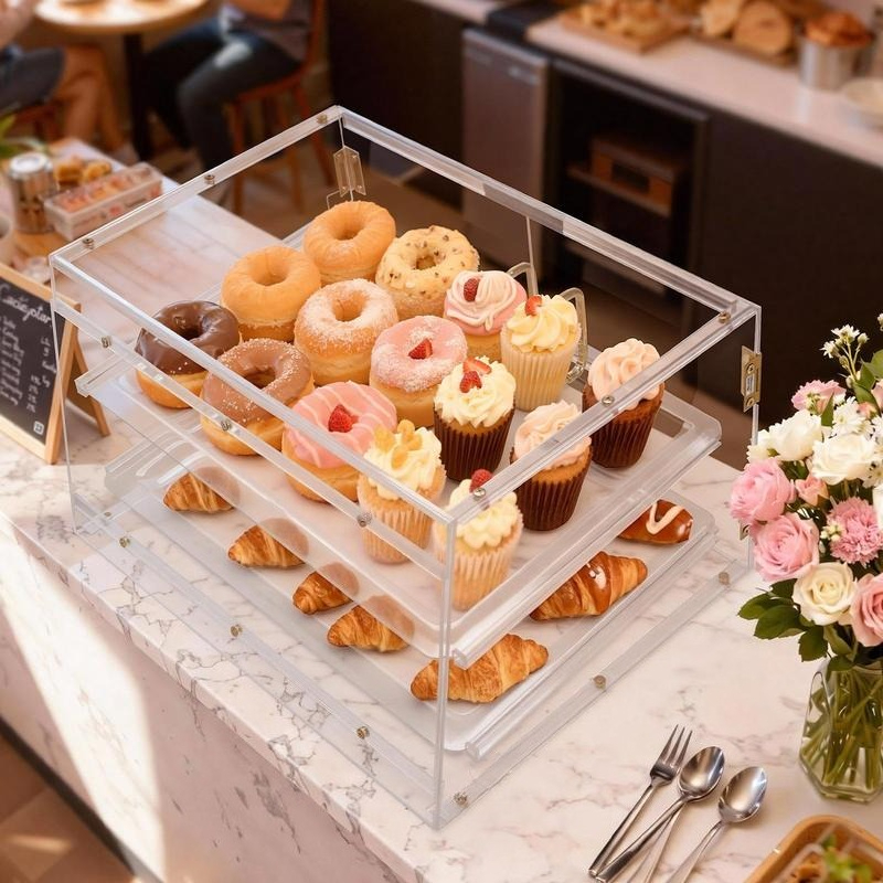 Bakery Display Case, 2-Tier Co - Kitchen Baking Cabinet reseña y precio