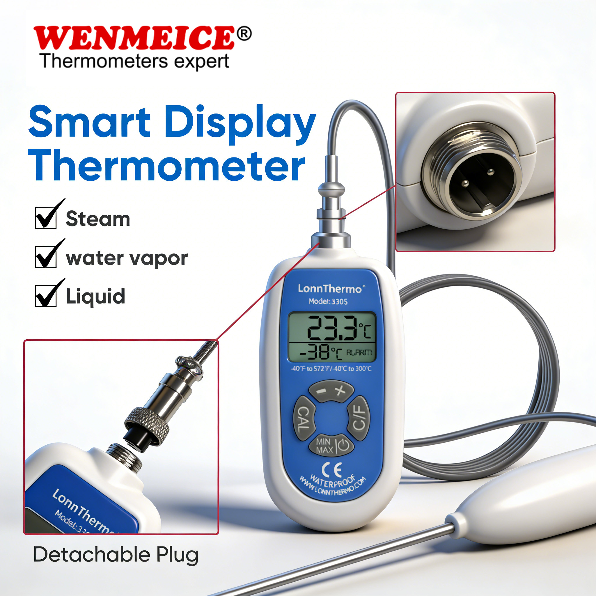 WENMEICE Waterproof Digital Th - Kitchen Quiz reseña y precio