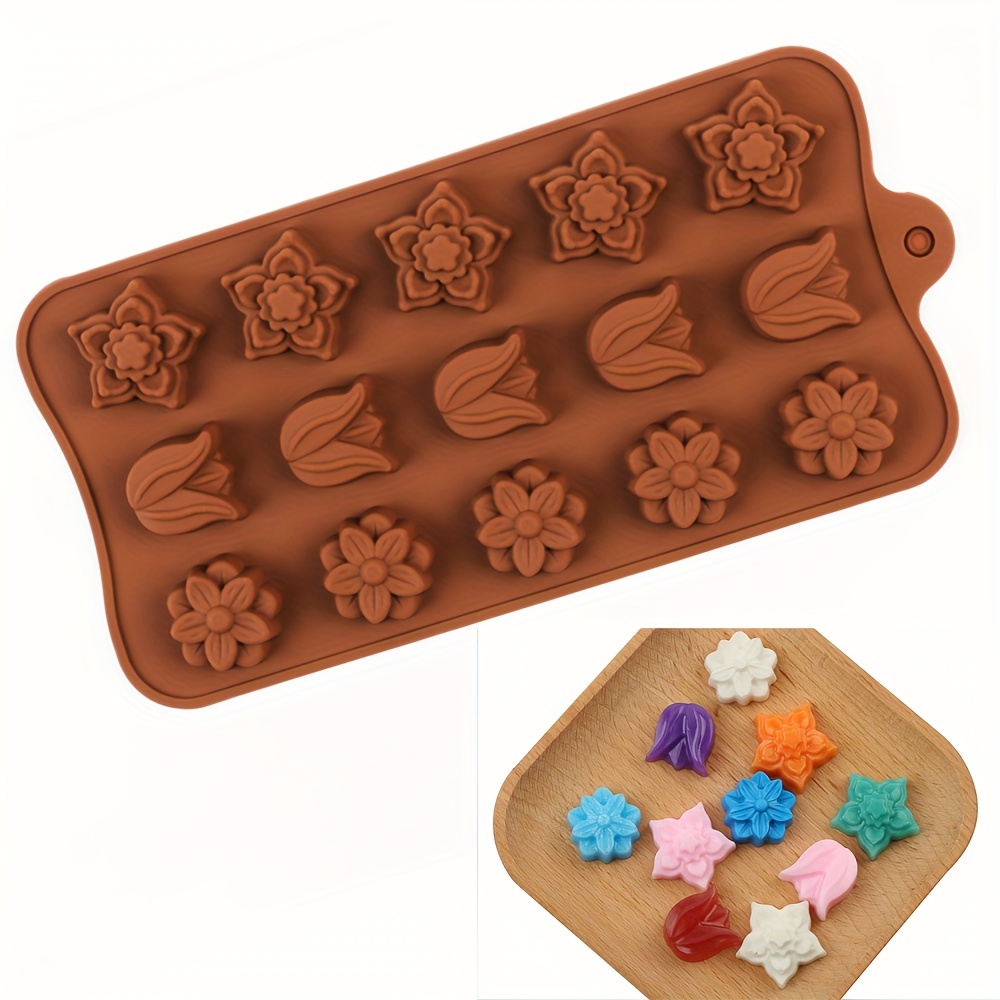 4 Flower-Shaped Chocolate Cand - Kitchen Baking Molds reseña y precio