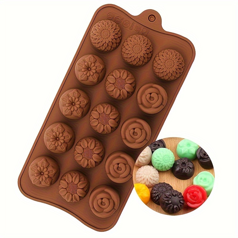 4 Flower-Shaped Chocolate Cand - Kitchen Baking Molds reseña y precio