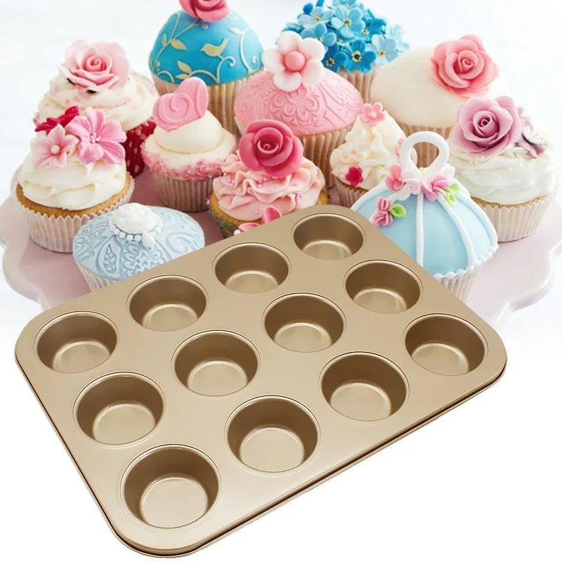Non-Stick Cupcake Pan Muffin T - Kitchen Essentials Baking Tray reseña y precio