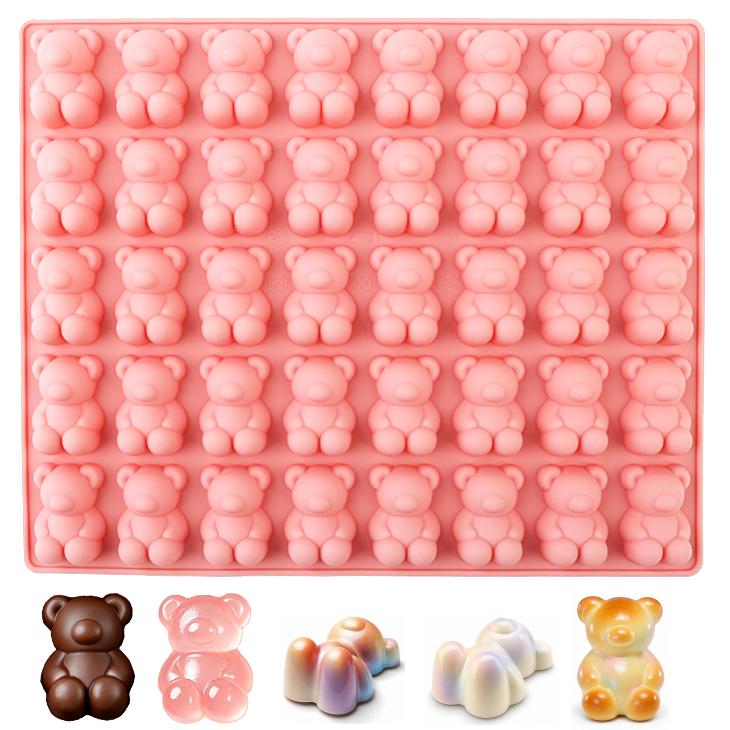 40-Cavity Bear-Shaped Silicone - Kitchen Baking Molds reseña y precio
