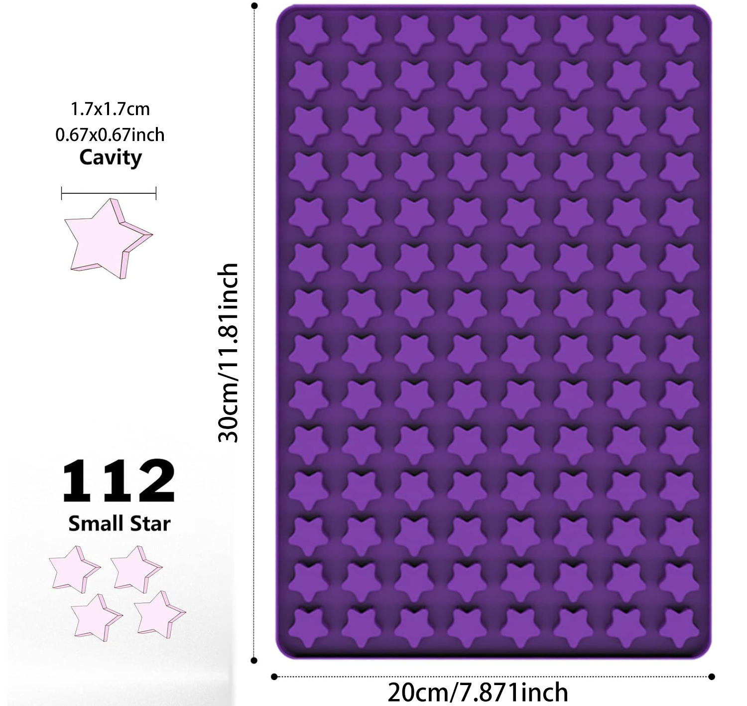 112 Cavity Mini Star Silicone  - Kitchen Baking Molds reseña y precio