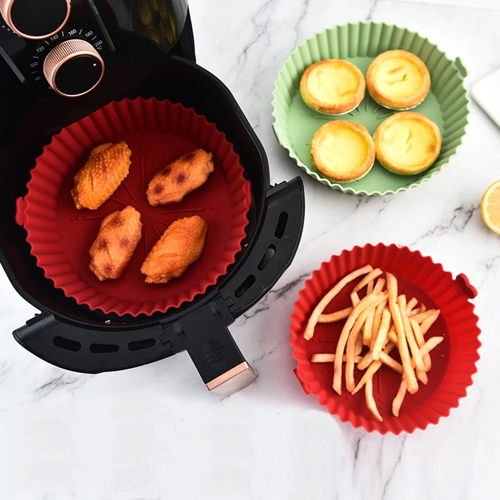Round Air Fryer Silicone Pot - - Kitchen Essentials Baking Tray reseña y precio