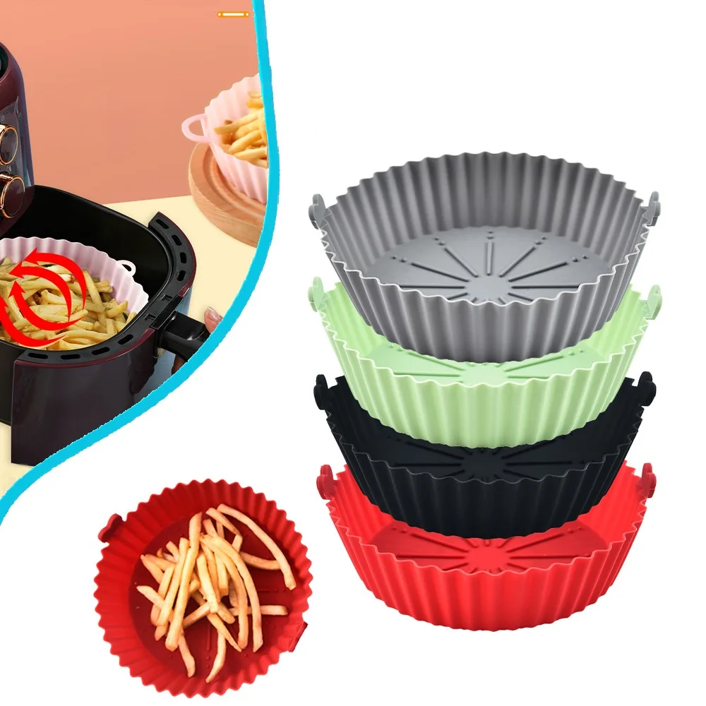 Round Air Fryer Silicone Pot - - Kitchen Essentials Baking Tray reseña y precio
