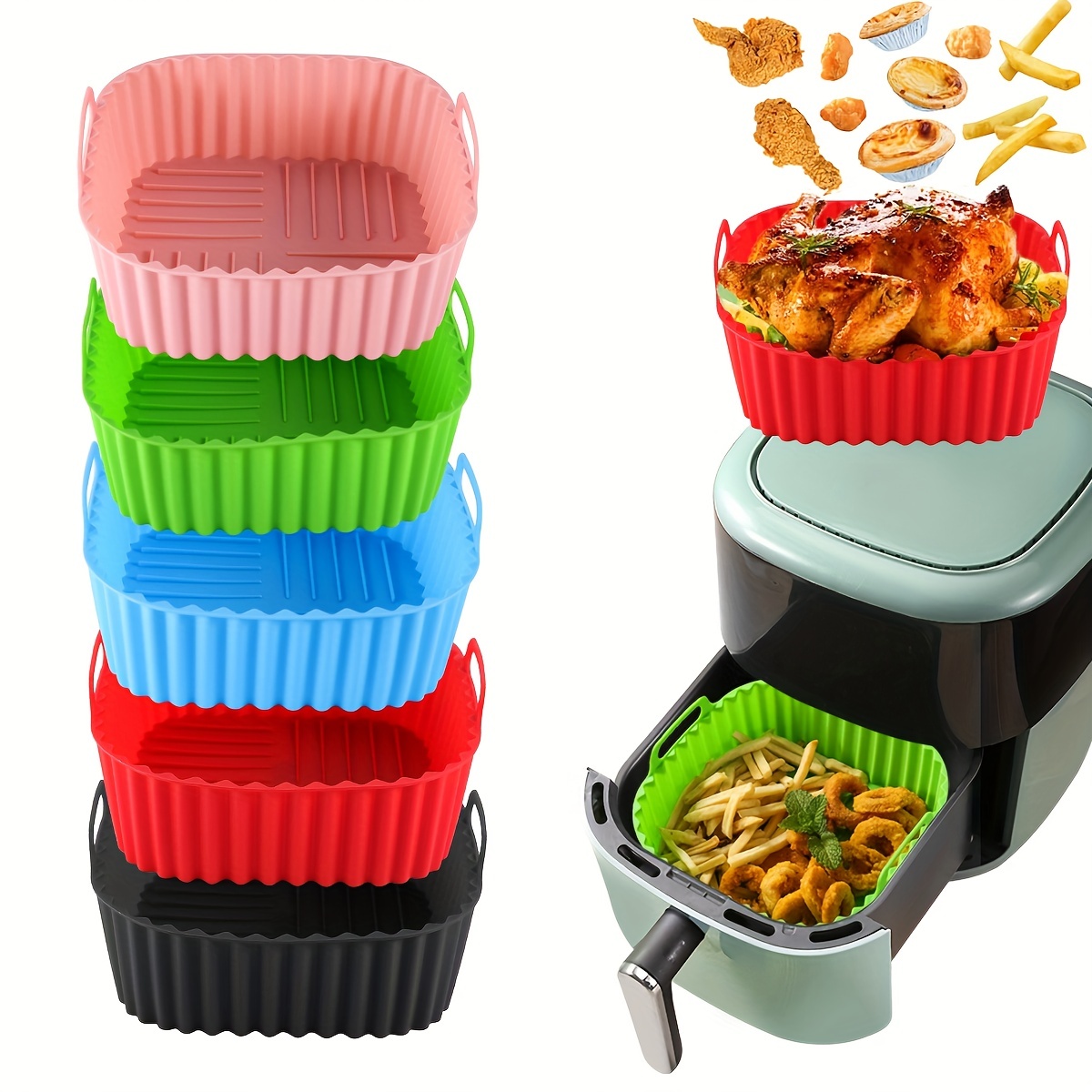 1 square silicone air fryer li - Kitchen Baking Gadgets reseña y precio