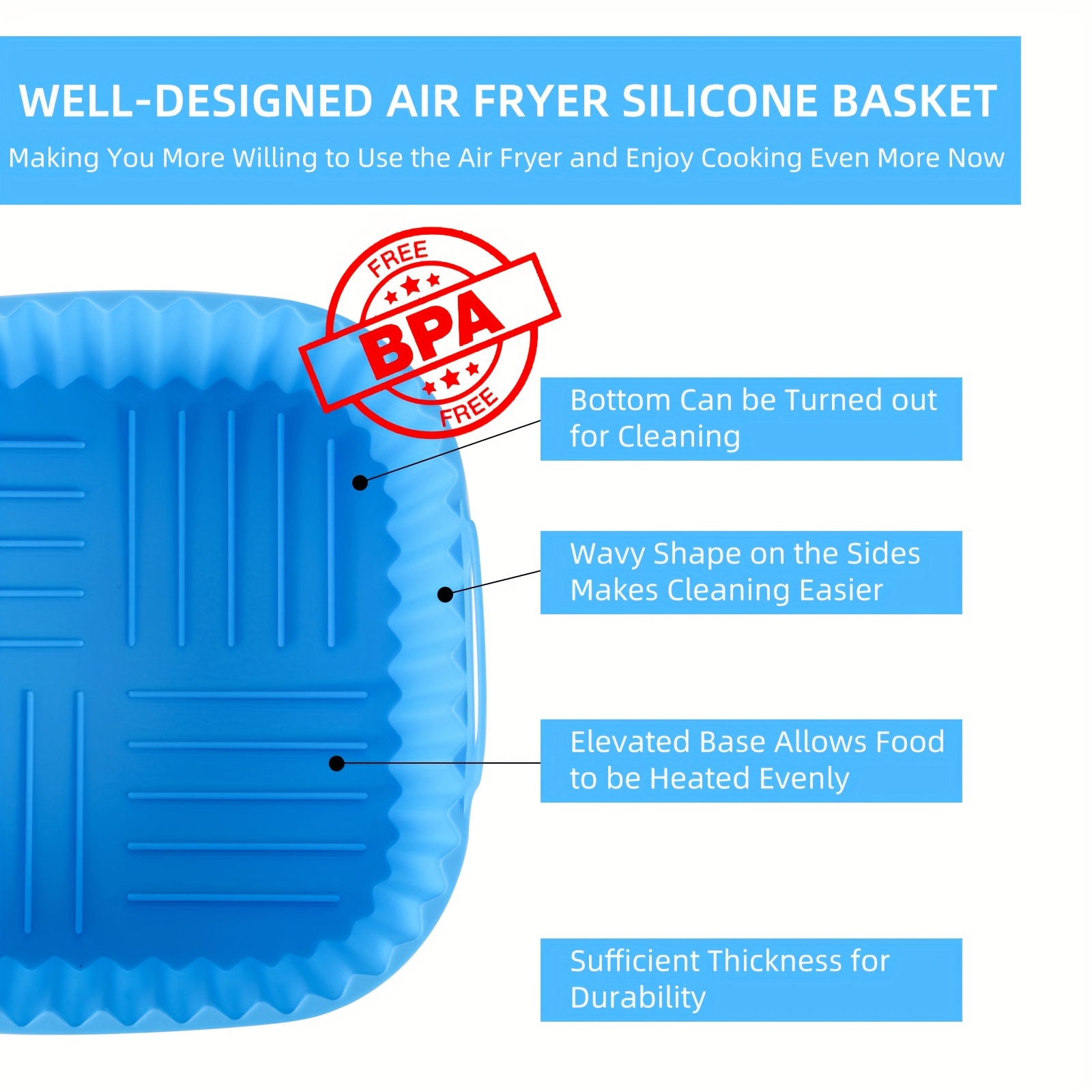 1 square silicone air fryer li - Kitchen Baking Gadgets reseña y precio