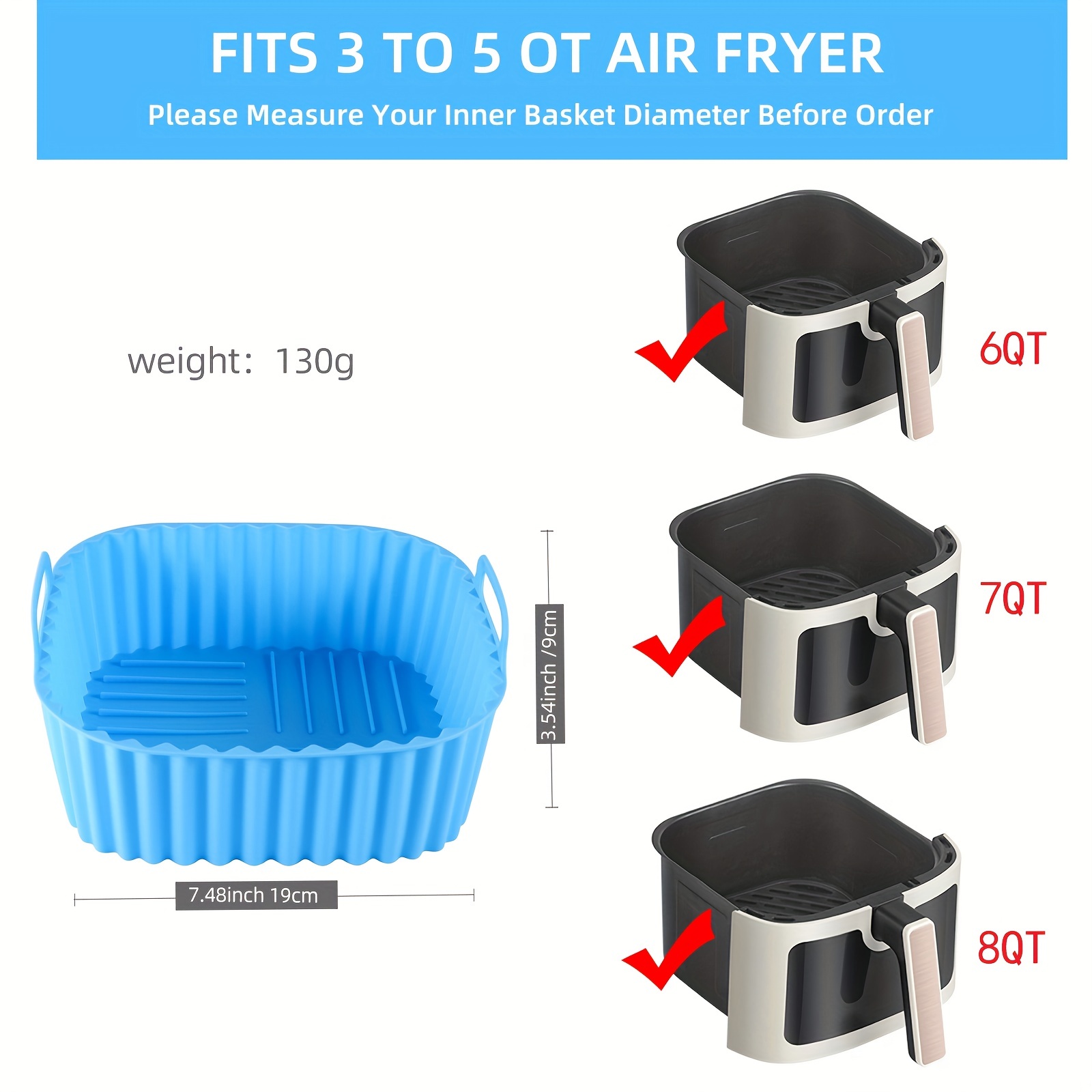 1 square silicone air fryer li - Kitchen Baking Gadgets reseña y precio