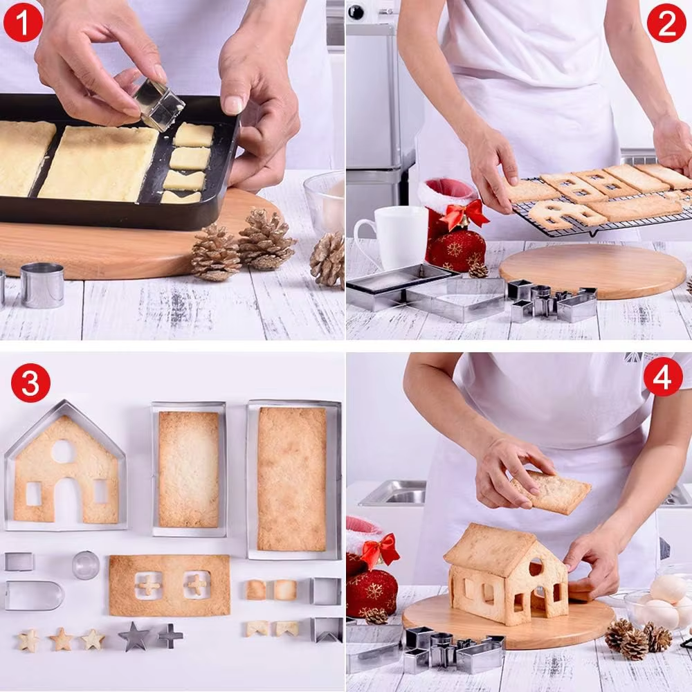 10Pcs Gingerbread House Cookie - Kitchen And Baking Equipment reseña y precio