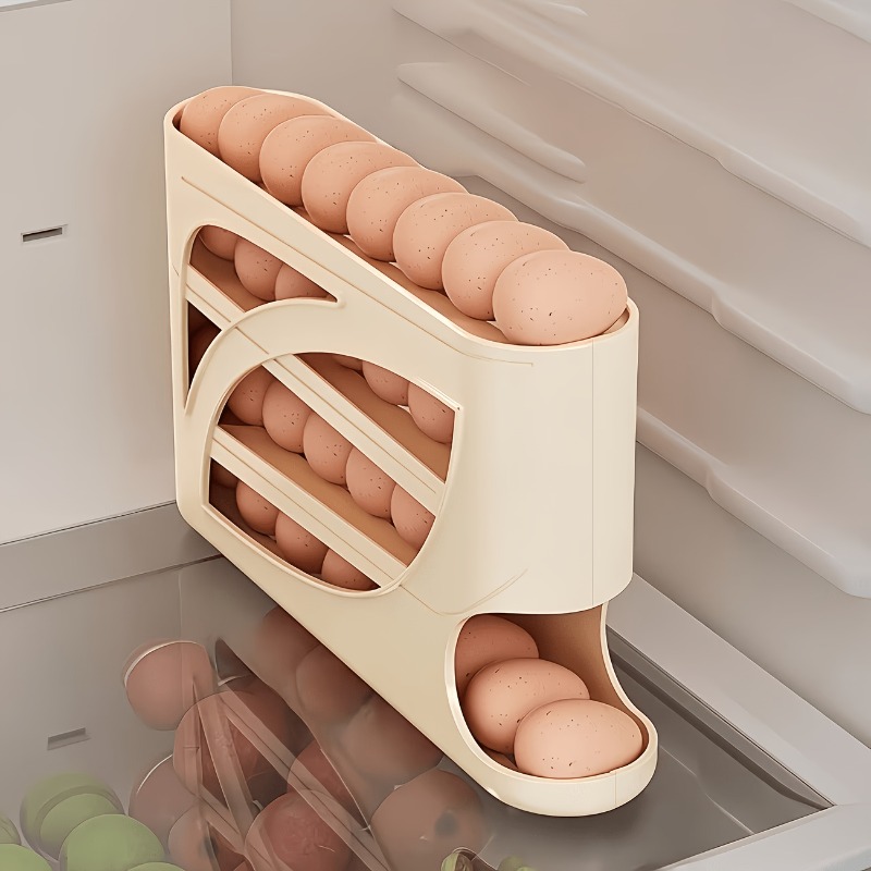 1Pcs Auto Rolling Egg Dispense - Kitchen Baking Tray Storage reseña y precio