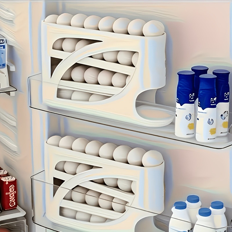 1Pcs Auto Rolling Egg Dispense - Kitchen Baking Tray Storage reseña y precio