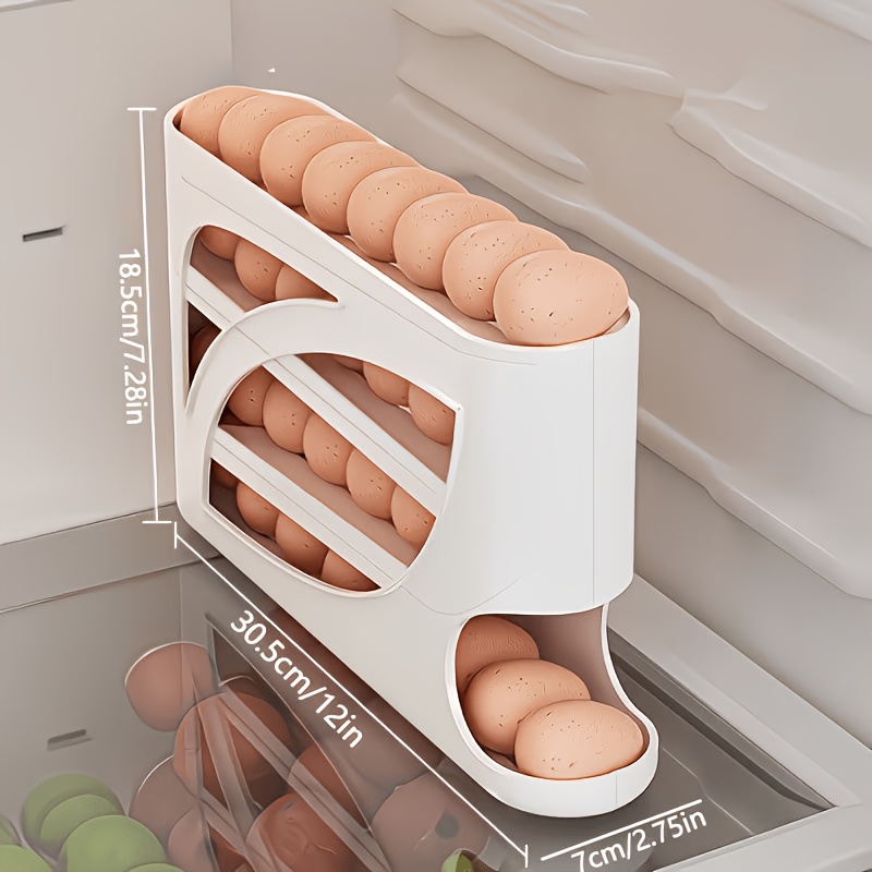 1Pcs Auto Rolling Egg Dispense - Kitchen Baking Tray Storage reseña y precio