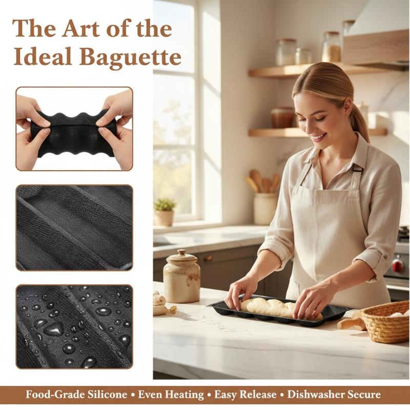 5 Cavity Hoagie Rolls Pan Nons - Kitchen Essentials Baking Tray reseña y precio