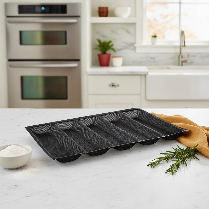 5 Cavity Hoagie Rolls Pan Nons - Kitchen Essentials Baking Tray reseña y precio