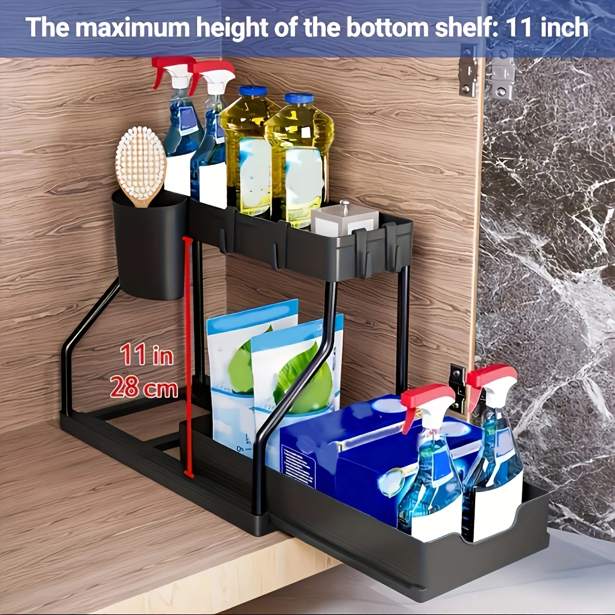 Under Sink Organizer Space Sav - Kitchen Baking Tray Storage reseña y precio