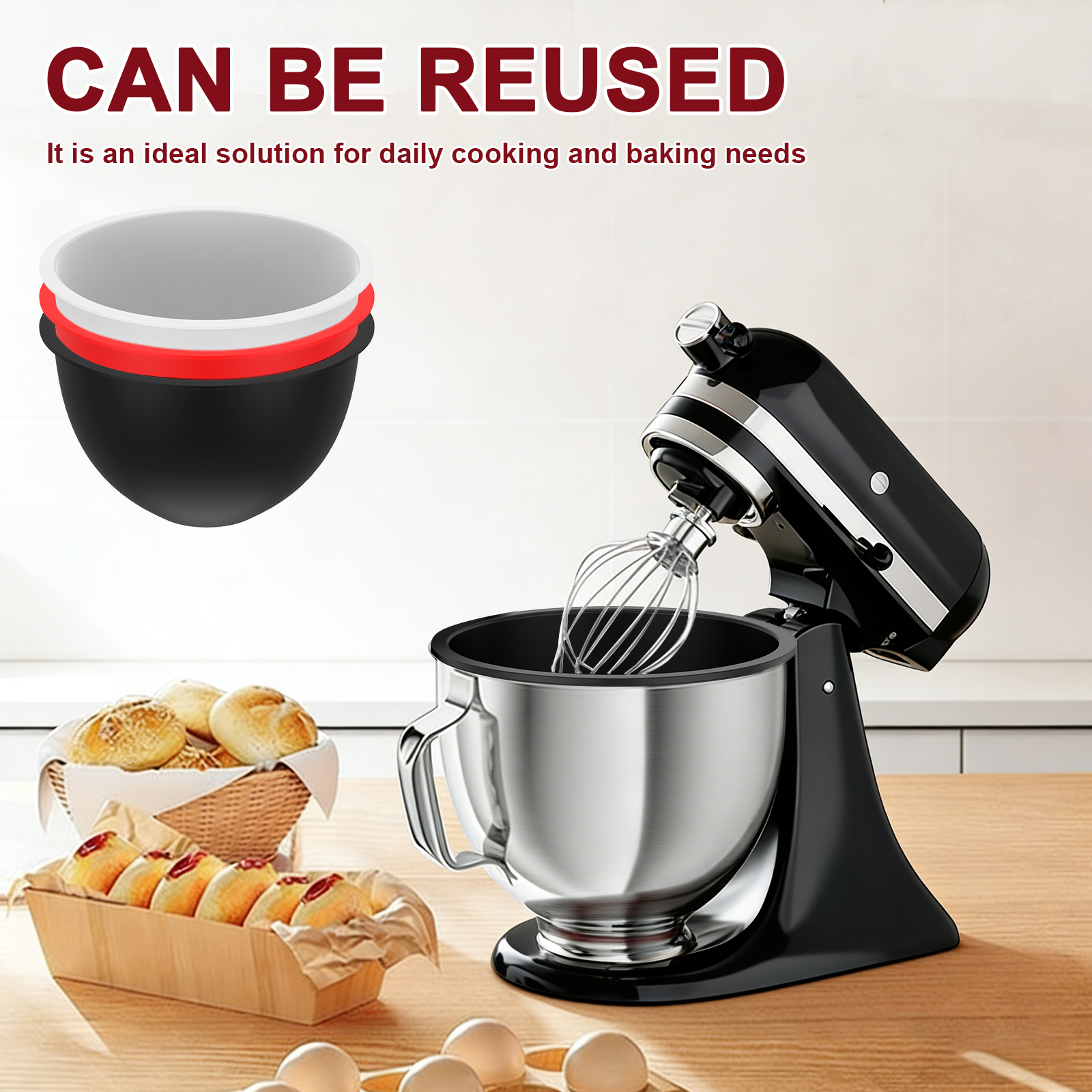Silicone Bowl With Lids Includ - Kitchen Aid Baking Lid reseña y precio