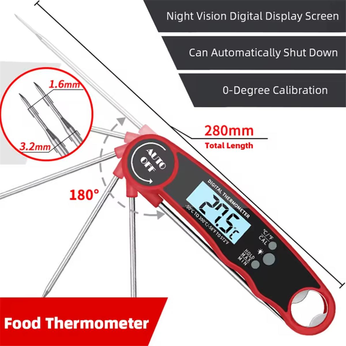 A002 Food Thermometer Kitchen  - Kitchen And Baking reseña y precio
