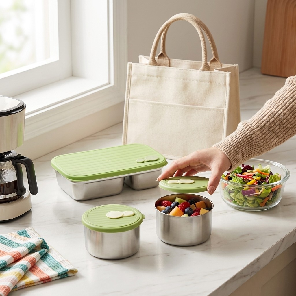Microwave Safe 304 Stainless S - Kitchen Baking Tray Storage reseña y precio