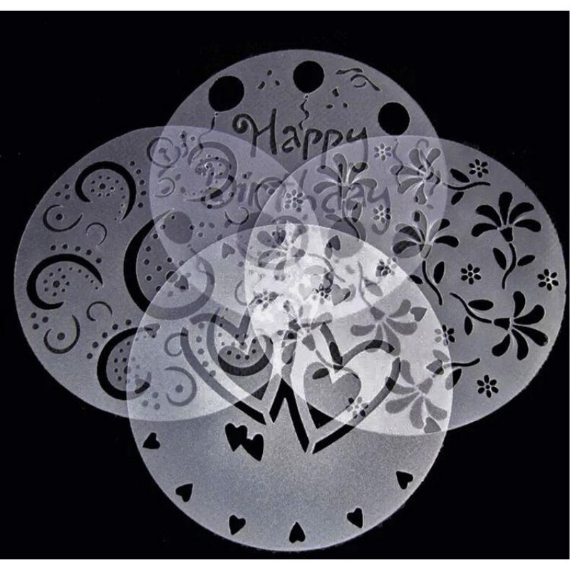 4Pieces/lot Cake Stencils Latt - Kitchen Baking Gadgets reseña y precio
