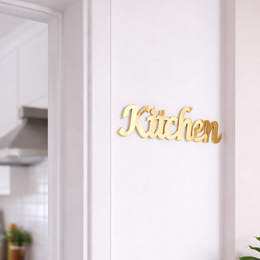 Kitchen Script Acrylic Mirror  - Kitchen Baking Cabinet reseña y precio