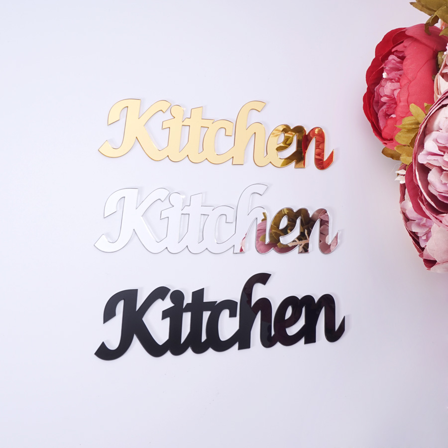 Kitchen Script Acrylic Mirror  - Kitchen Baking Cabinet reseña y precio