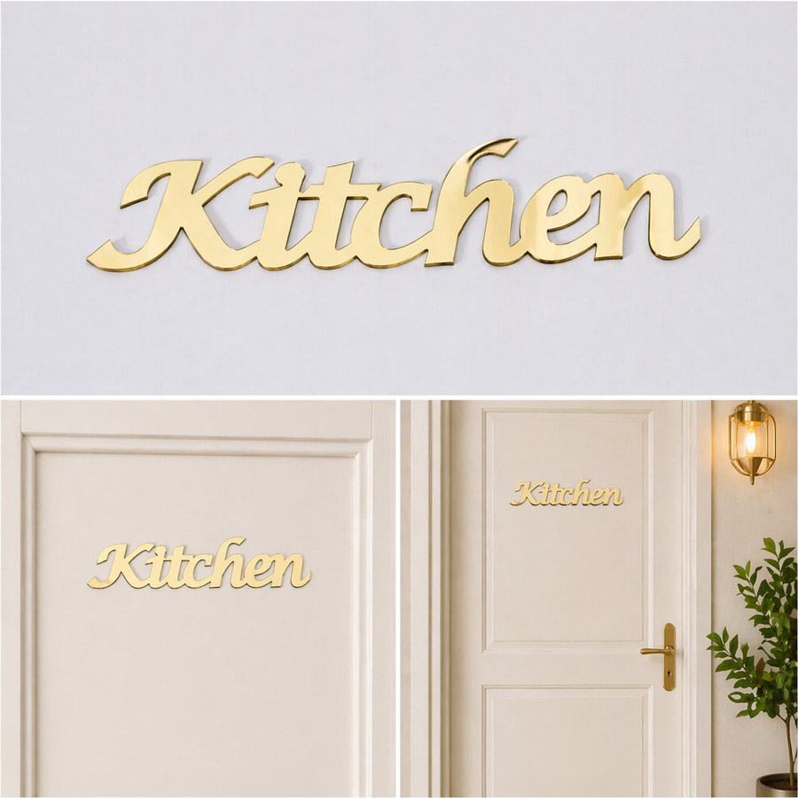 Kitchen Script Acrylic Mirror  - Kitchen Baking Cabinet reseña y precio