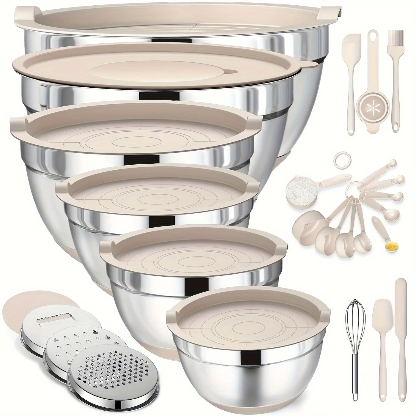 Set of Mixing Bowls Made of St - Kitchen Baking Supplies reseña y precio
