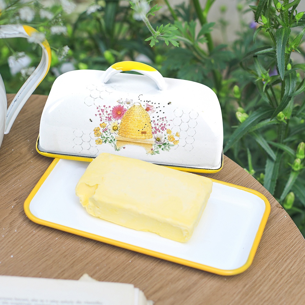 Menschy Enamel Butter Dish Che - Kitchen Baking Tray Storage reseña y precio