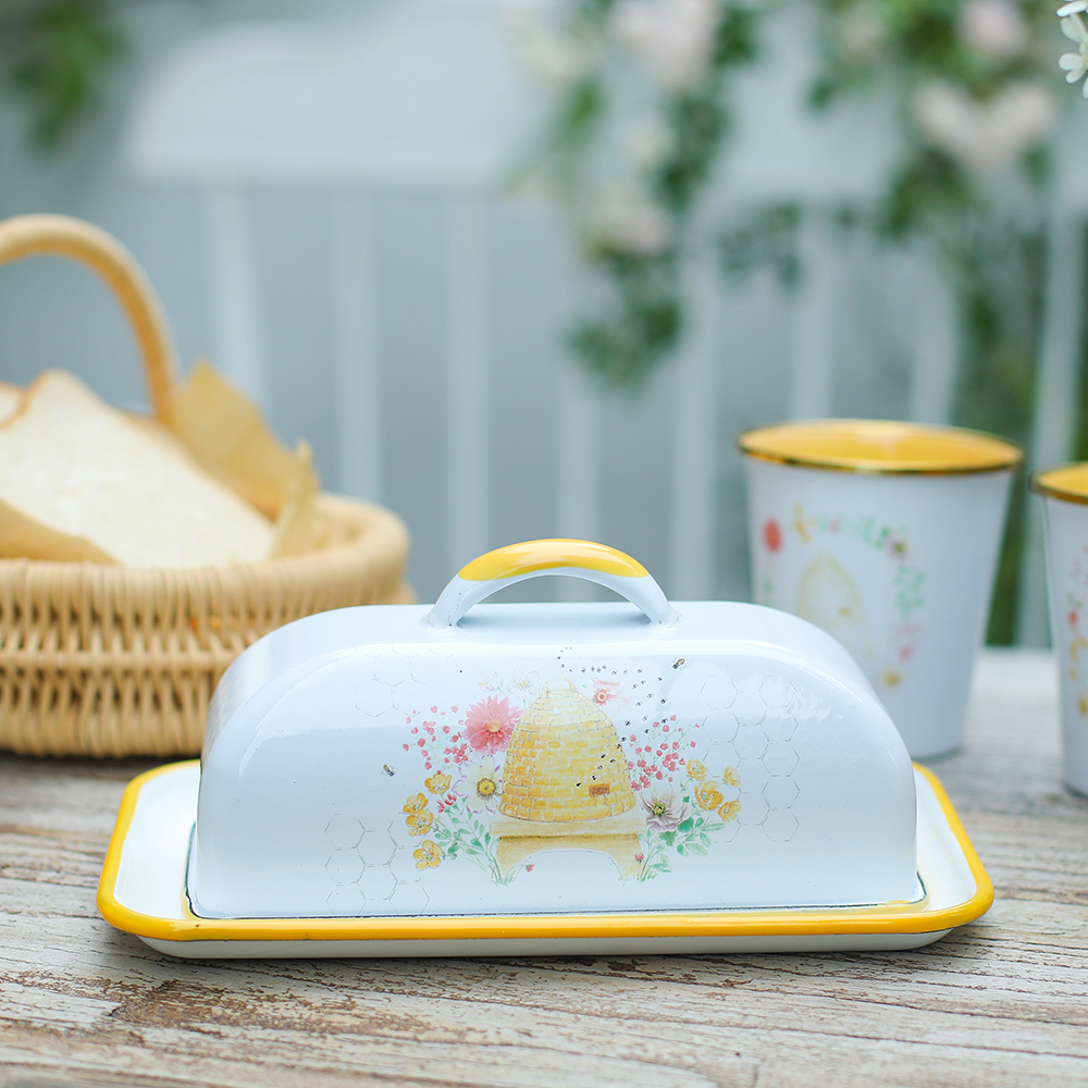 Menschy Enamel Butter Dish Che - Kitchen Baking Tray Storage reseña y precio